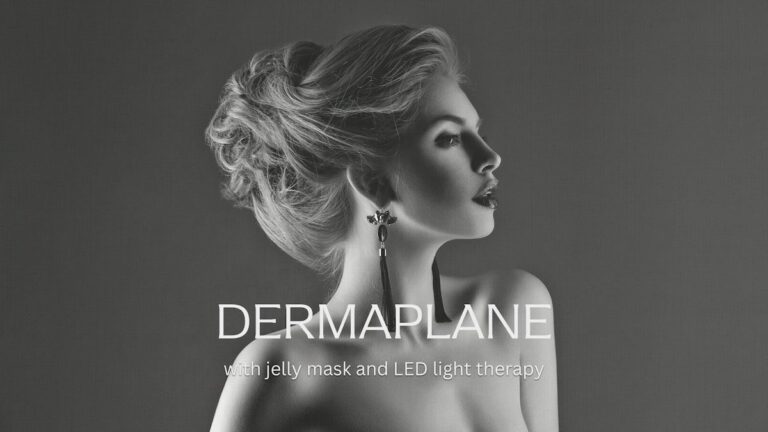 Dermaplane with jelly mask and LED light therapy at Cleveland