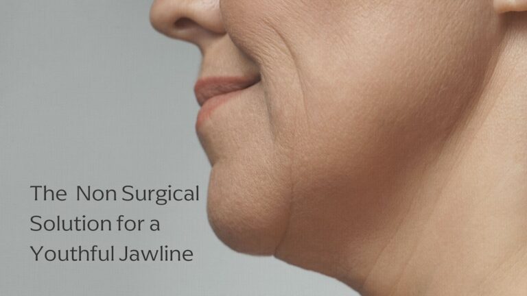 a photo of the jawline of a middle age woman