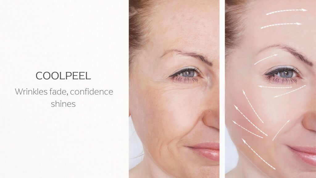 Best laser for deep wrinkles before and after Coolpeel laser treatment. BodyTonic Medspa, Ohio