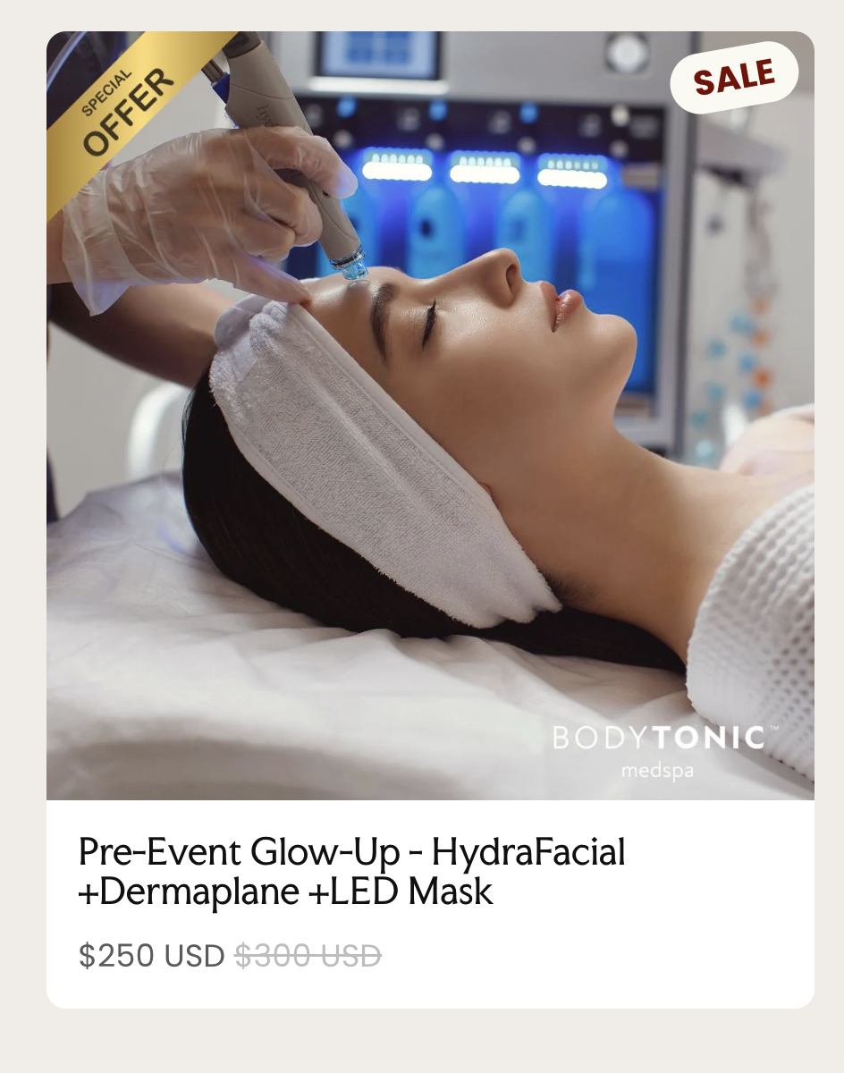 Glow up pack hydrafacial. Offer May 2026 at Bodytonic Medspa Cleveland